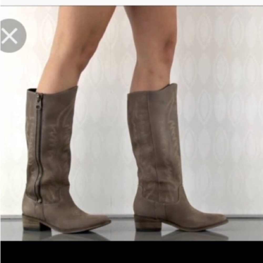 Steve Madden Brown Western Embroidered Leather Knee High Riding Cowboy Boots 7.5